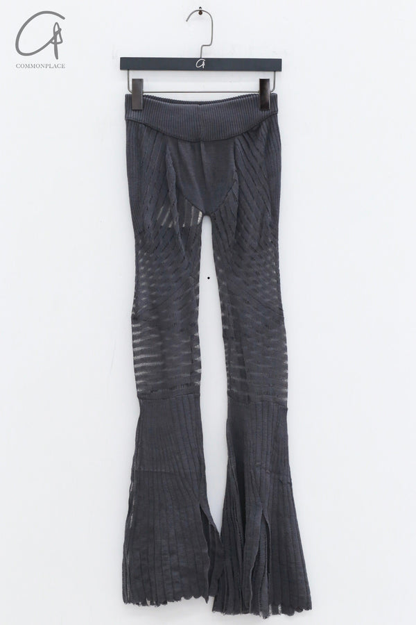 ISA BOULDER Slightly Transparent Spliced Slit Pants IB-WPN96-HJL Blue